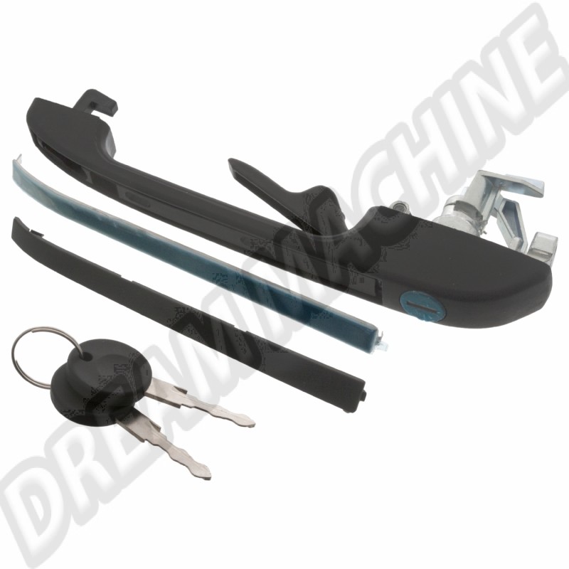 Achetez la poignée de porte avant gauche pour Volkswagen Golf 1 et 2 (1974-1984). Couleur : noir. Matériaux en plastique. Référence : 191837205A, 191-837-205A.