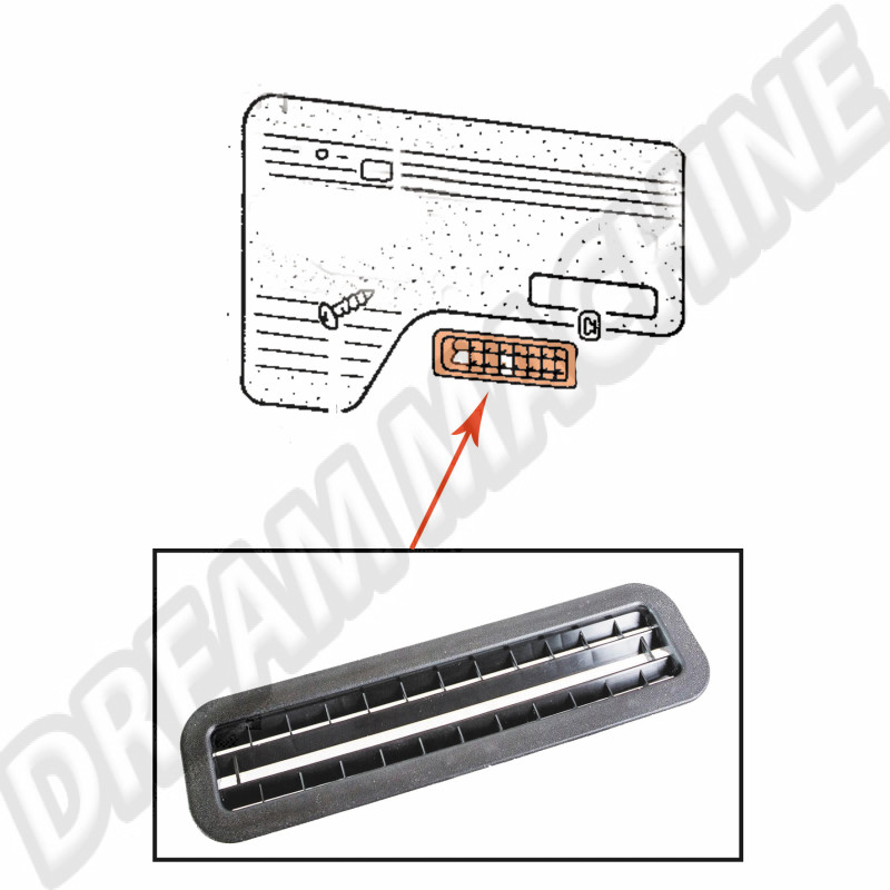 Grille de ventilation pour porte VW avec clips