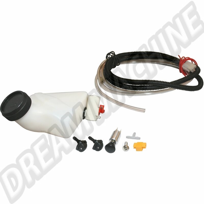 Kit Lave-Glace Électrique, Volkswagen Combi 08/51-07/67, 12V, 211953453B, 211 953 453 B, Bouton Poussoir, Bocal de Lave-Glace, Pompe Électrique