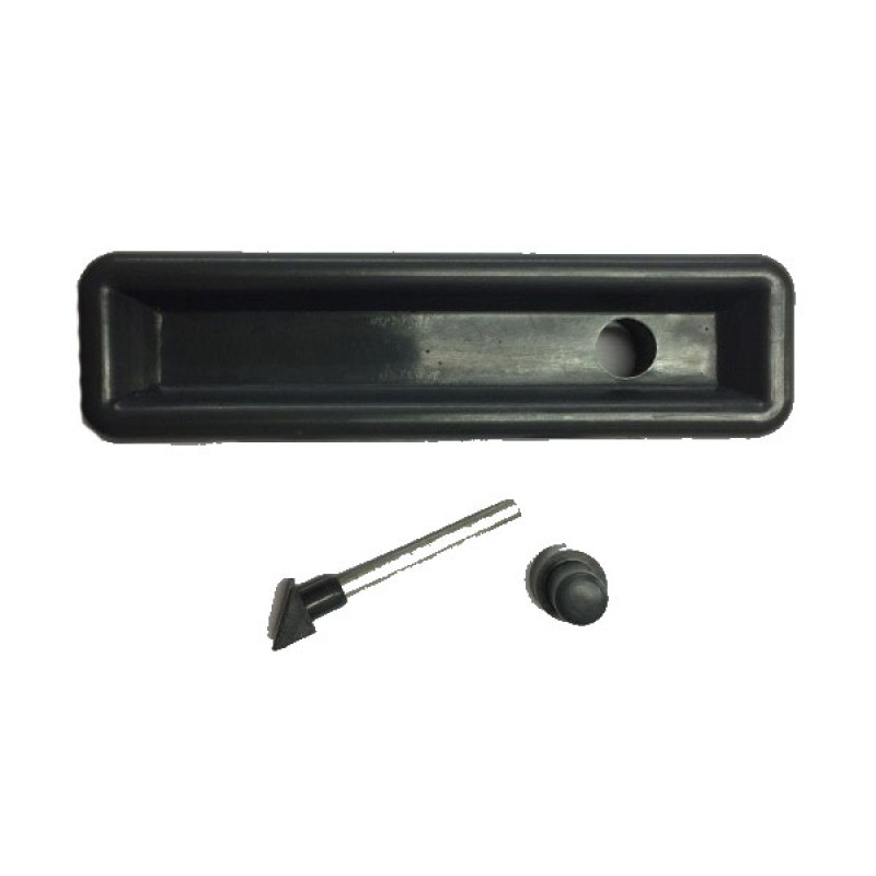 Poignée de porte de meuble avec bouton. grise foncée Westfalia 8/1967-7/1979 231070965 Sur www.dream-machine.fr