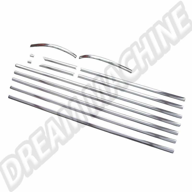 Kit de Baguettes de Caisse, Aluminium Deluxe, Combi 08/67-07/71, Embellissement, Installation Facile, Clips Inclus, Authenticité