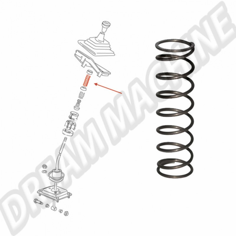 Ressort de pression, VW Transporter T25, VW LT, levier de vitesses grand, référence 251711145.
