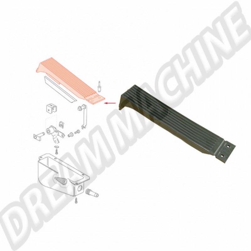 Pédale d'accélérateur, VW Transporter T25, Moteurs 1.6-2.1, 1979-1992, 251721511D, 251 721 511D
