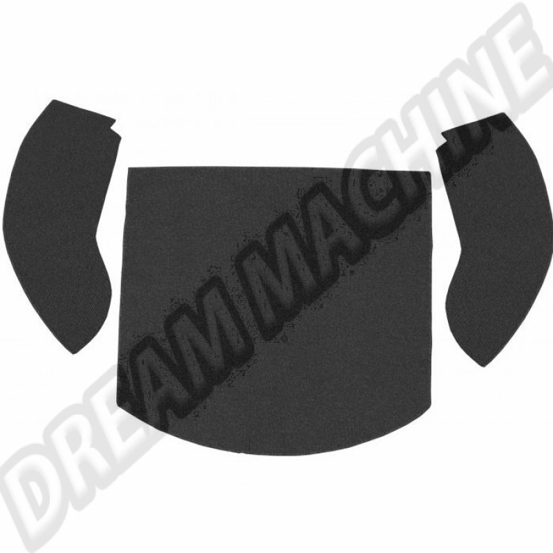 Kit Moquette Tapis de Coffre Arrière Noir 34-R1316-301 pour Volkswagen Coccinelle Cabriolet 08.55-07.72