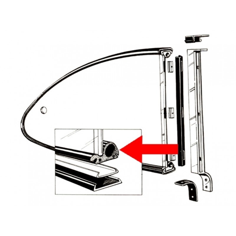 Joints entre vitres et cadres de Popout pour Karmann Ghia 56->59 143845321A Sur www.dream-machine.fr