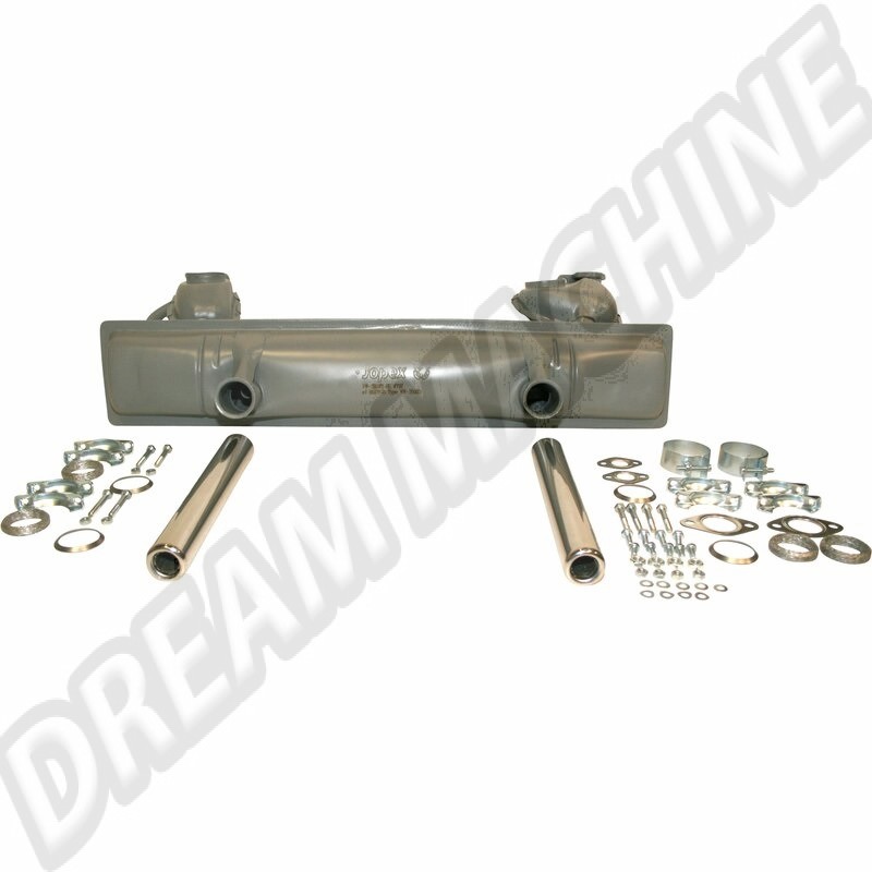 Kit d'échappement complet, 113298051, VW Karmann Ghia, VW Type 1, tuyaux d'échappement, kit de montage, homologué TÜV/EEC, performances, son, style d'origine, pièces de montage.