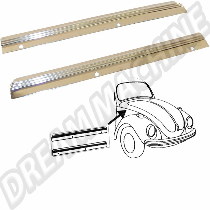 Kit, 2 Baguettes, Alu, Avant, Latérales, VW, Coccinelle, 1303, Fabrication Allemande, 133853265-266, 133 853 265 - 266