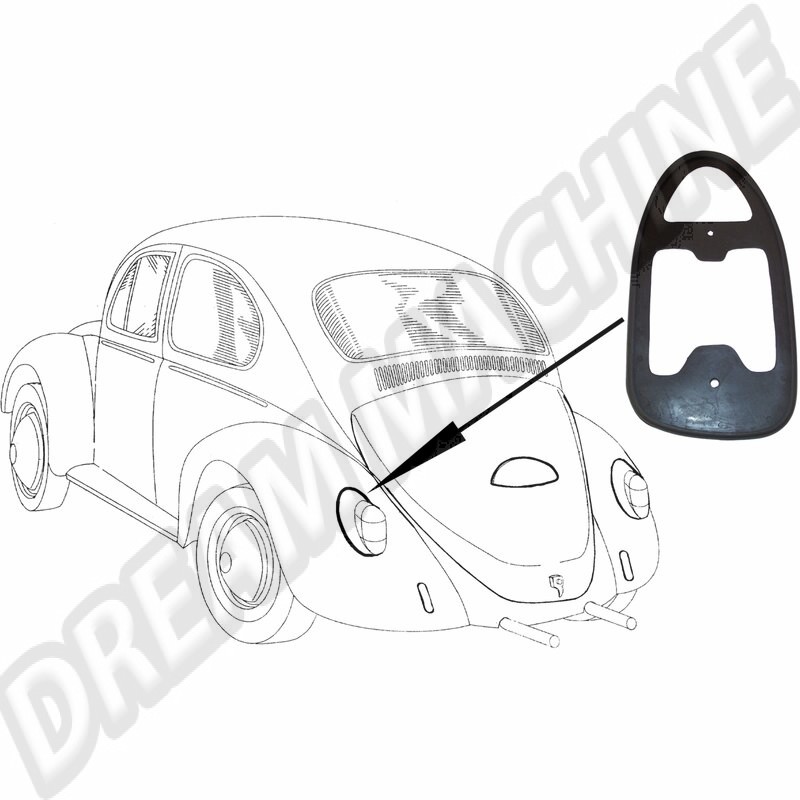 Joint feu arrière, caoutchouc, gauche, Volkswagen Coccinelle, VW1300, VW1500, 1302, VW1200, étanchéité, protection, 111945191G