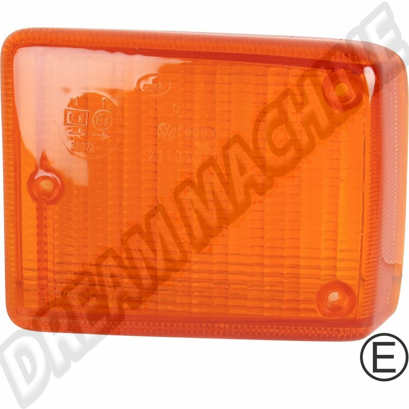Cabochon de clignotant Combi, Orange, Avant gauche, Qualité d'origine, Marquage 'E', Remplacement, Vitre de clignotant.