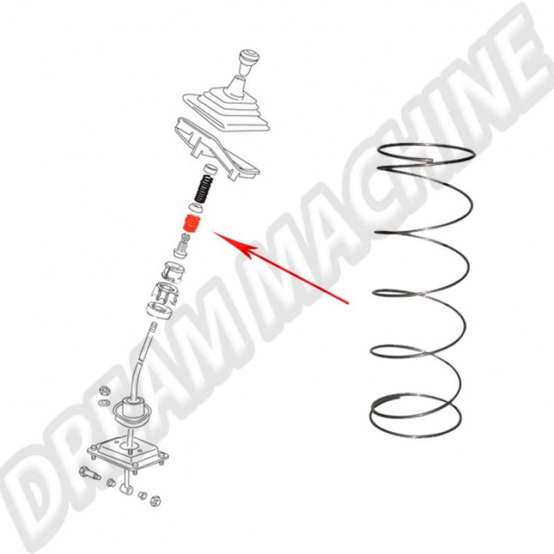 Ressort de compression, VW Transporter T25, boîte non Syncro, modèles 1.6-2.1 (incl. D), référence 823711199.