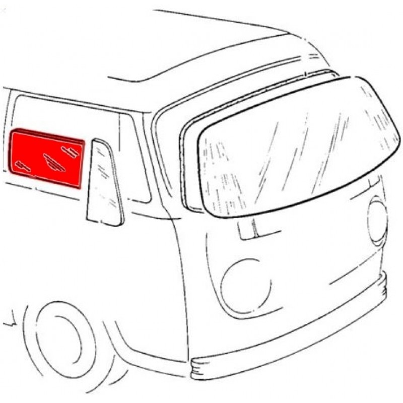 Vitre de porte droite combi  1967->> 211845202B Sur www.dream-machine.fr