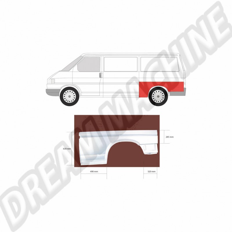 Aile T4, 701809171B, Réparation VW, T4 Long