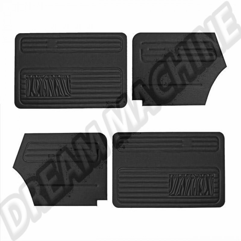 Kit 4 panneaux de porte noir avec vide poche cabriolet 67---->72 DM13393-1 Sur www.dream-machine.fr