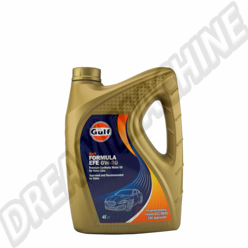 Gulf Formula EFE 0W20, huile moteur, voiture de tourisme, Volvo, économie de carburant, ACEA C5, VOLVO RBS0-2AE, FIAT 9.55535-DSX. alt image name: Gulf_Formula_EFE_0W20_Huile_moteur_synthétique
