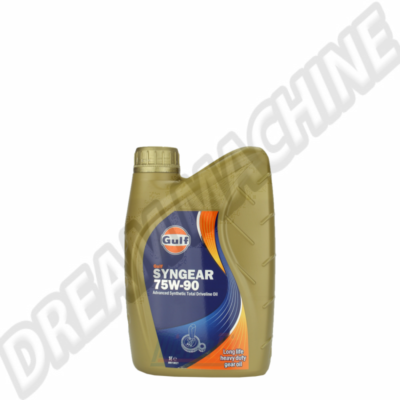 Gulf Syngear 75W90, lubrifiant de transmission, essieux arrière, transmissions manuelles, véhicules utilitaires légers, véhicules lourds, équipements hors route, API MT-1, MIL-PRF-2105E, MIL-L-2105 D, SAE J 2360, Mack GO-J, MAN M 3343 Type S, Scania STO 1