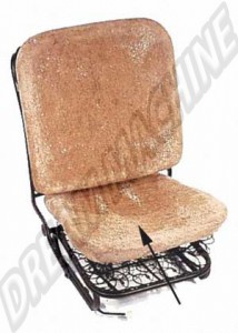 Rembourrage d'assise avant en crin préformée, type origine, pour Volkswagen Coccinelle 08/55->07/67 - Sièges sans appuie-tête