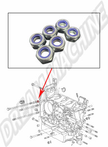 Écrou de Carter Moteur M10 x 1.25 Auto-Freiné pour Moteur Type 4 et Porsche