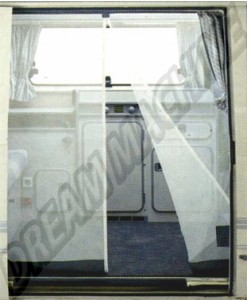 Moustiquaire de Porte Coulissante VW T25 avec Fermeture Éclair Gris