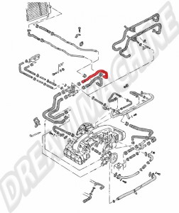 Durite d'eau 025121062C pour VW Transporter T3/25 1.9, 1979-1985