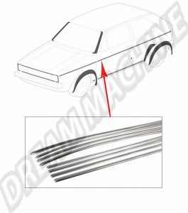 Baguettes Alu sur tour de caisse pour Golf 1 5 portes - 8 pièces 10mm 1975-1983