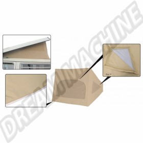 Toile de toit Westfalia 8/1967-7/1973 Beige avec 3 fenêtres