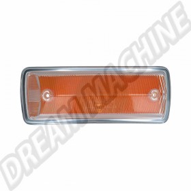 Cabochon de clignotant orange droit pour Combi 08/67-07/72, Vitre orange de clignotant avant droite qualité origine avec homologation 'E'