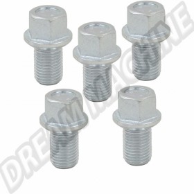  Boulons de Roue à Appui Bombé 14x1.5x21mm, Tête 17mm pour VW Type 1, Type 2 et Type 3 (1968-1979) les 5