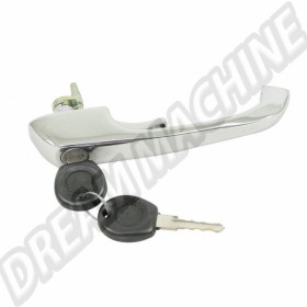 Poignée de porte chromée avec serrure/clés Combi de 08/68 a 07/79 et  Type 181/Kübel