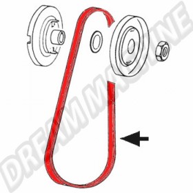Courroie V Optibelt Originale 11.3mm x 912mm pour VW Coccinelle et T2 Bay 1600cc, 1974+