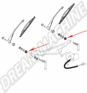Joints d'Axes d'Essuie-Glaces pour Volkswagen - Diamètre 17,2 mm - Compatible avec Coccinelle, Splitscreen, Karmann Ghia, Type 3