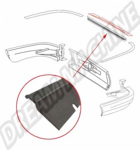 Bande d'étanchéité pour pare-chocs, centre arrière, Porsche 911, 2.0-2.4, 01/63-07/73, 912, 1.6, 01/65-02/70, référence 90151290100