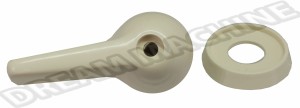 Poignée intérieure de porte avant en plastique beige argent avec entretoise de poignée Volkswagen Combi 08/66-07/67 et Kombi Brésil (Montage par vis)