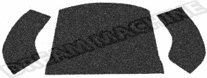 Moquette de Coffre Arrière Noir pour Volkswagen Coccinelle Cabriolet 08/56-07/70, 3 Pièces