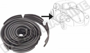 Joints d'ailes noirs entre aile et carrosserie pour Volkswagen Coccinelle - Prédécoupés (Lot de 4)