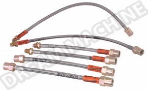 Kit Flexibles de Frein Tressés en Acier Inoxydable Goodridge pour Golf Mk2 GTI (1984-1991), 6 pièces