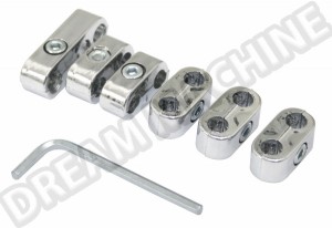 Kit Séparateurs de Fil de Bougie d'Allumage 00-8747-0, 7mm/8mm, Finition Chrome