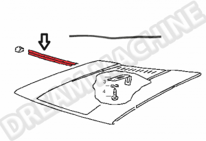 Joint de rebord de tablier pour VW Golf 1, Jetta 1 et Scirocco 1