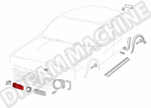 Calandre inférieure pour tablier avant gauche, Golf Mk1 (1981-1993), grille ouverte