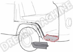 Tôle de Réparation Marche de Porte Intérieur Droite - VW Combi Bay Window 1968-1972 (Côté Passager)