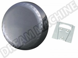 Support et Housse de Roue de Secours en Vinyle Noir pour Combi Type 2 - Réf. 00-4219-0