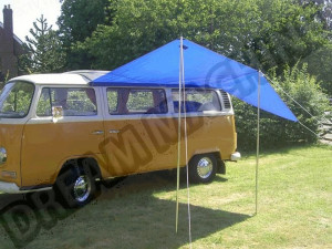 Auvent pare-soleil bleu DM8515, adaptable à tous véhicules avec gouttières ou rails d'auvent