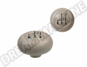 Pommeau de levier de vitesse gris avec grille de 4 vitesses en noir, Diam 10mm - Réf. 50910GR