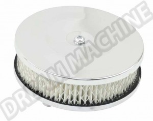 Filtre à air chromé papier de filtration pour carburateur solex 28/30/31/34 - Diamètre 162mm, Hauteur 57mm