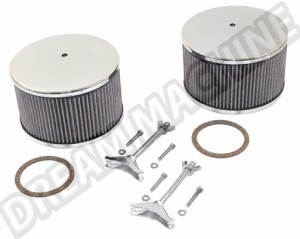 Filtres à air complets pour carburateurs KADRON EMPI de 8.90cm - Paire - Nettoyable 