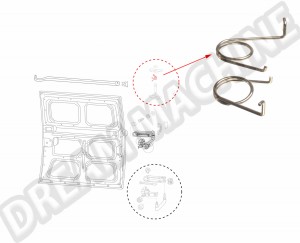 Ressort de retour pour porte coulissante VW Transporter T2 T3 1.6-2.0 08/67-09/83