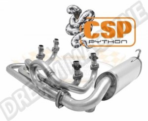 Échappement CSP Python 48mm Inox pour Combi jusqu'à 67 et moteur Type 4 jusqu'à 78
