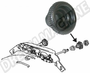 Bouton de Serrure de Boîte à Gants VW, Noir, Modèles Coccinelle et Karmann-Ghia, 08/1967-07/1979