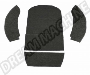 Kit Moquette Tapis de Coffre Arrière Noir 34-R1317-301 pour Volkswagen Coccinelle Cabriolet 08/72-1979