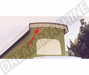 Frange en coton 100% crème pour toit relevable Westfalia - VW T2 1968-1979 - Réf. 231069731