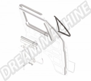 Joint de déflecteur fixe pour VW Transporter T25/T3, Bus, Caravelle, Joker, Syncro (05/1979 -> 07/1992)
